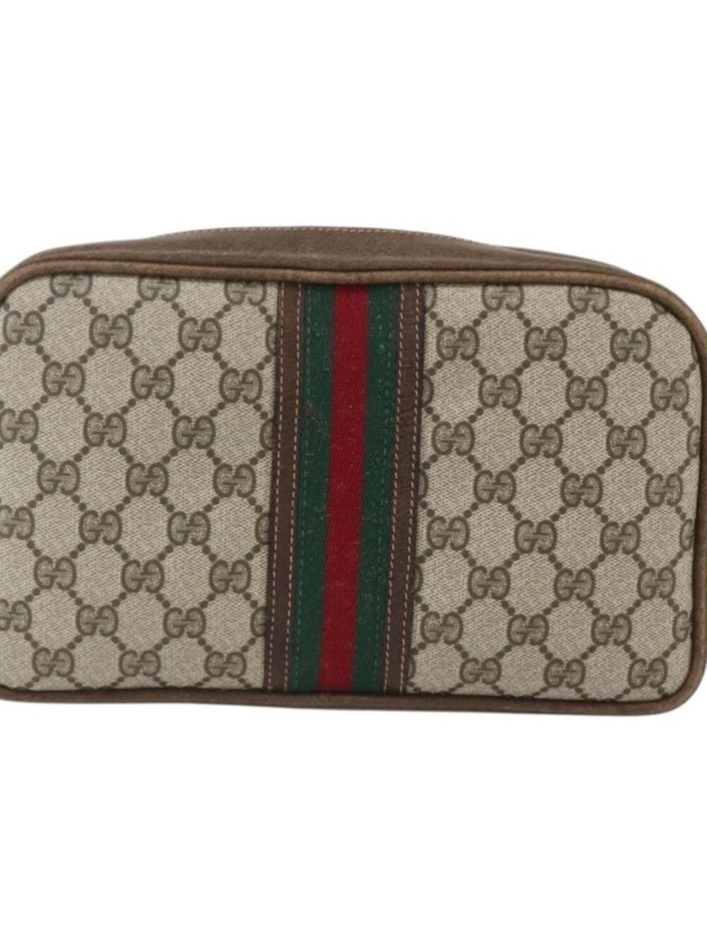 GUCCI GG Supreme Web Sherry Line Shoulder Bag PVC Beige Auth 161685 - Picture 3 of 16